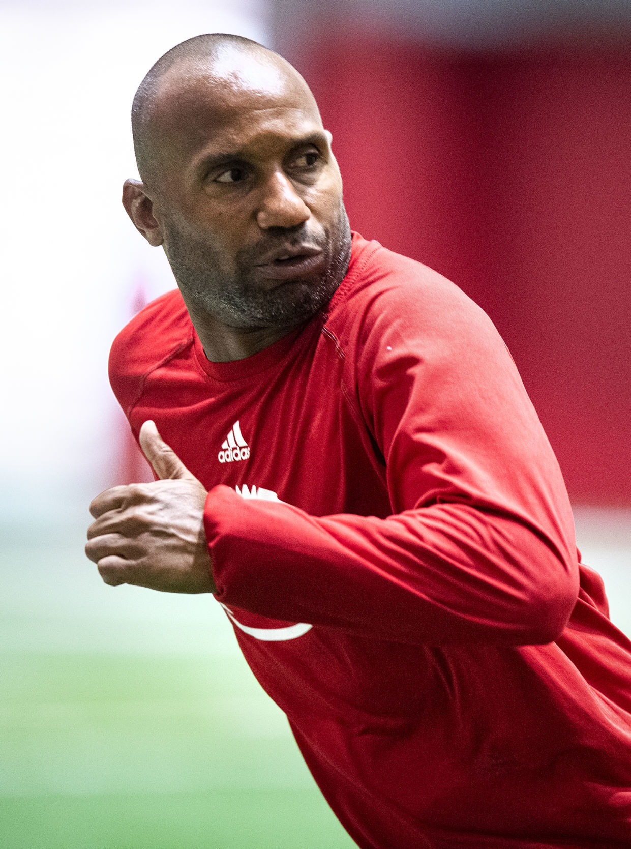 NU football practice, 8.7